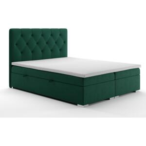 Zondo Bračni krevet Boxspring 140 cm Ronda (s prostorom za odlaganje) (zelena). Akcija -33%