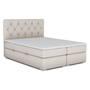 Zondo Bračni krevet Boxspring 140 cm Ronda (s prostorom za odlaganje) (bijela). Akcija -33%