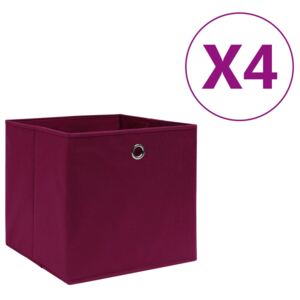 VidaXL Kutije za pohranu od netkane tkanine 4 kom 28x28x28 cm crvene