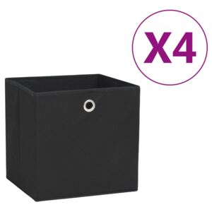 VidaXL Kutije za pohranu od netkane tkanine 4 kom 28x28x28 cm crne