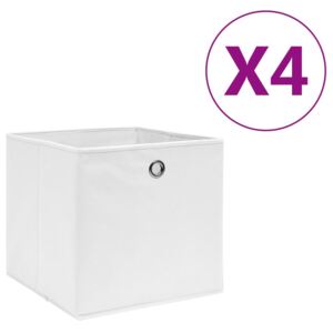 VidaXL Kutije za pohranu od netkane tkanine 4 kom 28x28x28 cm bijele