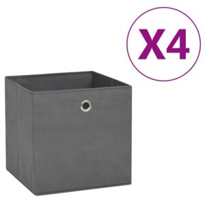 VidaXL Kutije za pohranu od netkane tkanine 4 kom 28x28x28 cm sive