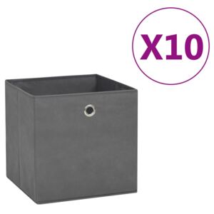 VidaXL Kutije za pohranu od netkane tkanine 10 kom 28x28x28 cm sive