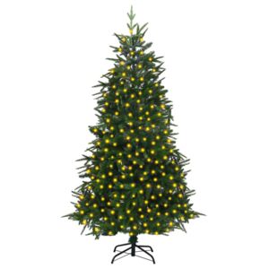 VidaXL Umjetno božićno drvce s LED svjetlima zeleno 240 cm PVC i PE