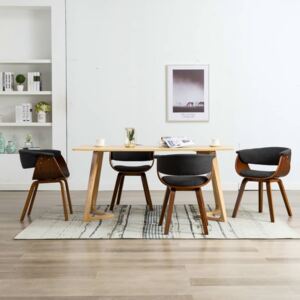 VidaXL Blagovaonske stolice od savijenog drva i tkanine 4 kom sive