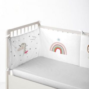 Zaštitna navlaka za ogradu krevetića Unicorn Pink
