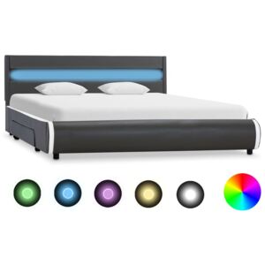 VidaXL Okvir za krevet od umjetne kože LED antracit 160 x 200 cm