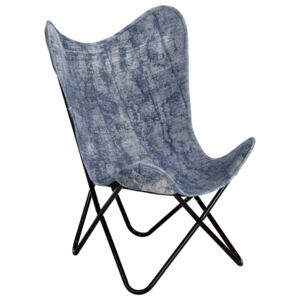 VidaXL Leptir-stolica od platna indigo plava