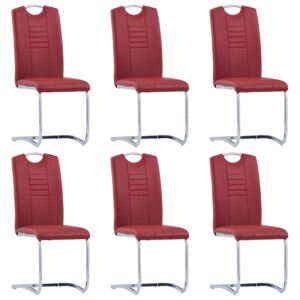 VidaXL Konzolne blagovaonske stolice od umjetne kože 6 kom crvene