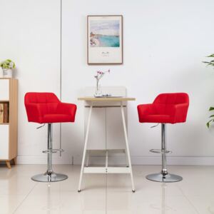 VidaXL Barska stolica od umjetne kože s naslonom za ruke crvena