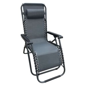 Fly preklopna relax stolica 65x188x110 cm siva