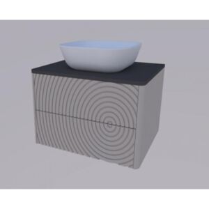 ARMAL AMARILIS viseća kupaonska baza s umivaonikom, dvije ladice, valovi 65x53,5x45,4 cm