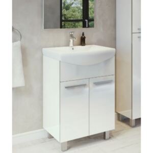 ARMAL NEVA, stojeća kupaonska baza s umivaonikom, 65x46x85 cm, bijela sjaj