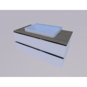 ARMAL FREZIA viseća kupaonska baza s umivaonikom, 100x53,5x45,5 cm, dvije ladice, krom mat ručkice