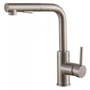 Single lever Pull-out kitchen mixer Fun Inox, stainless steel