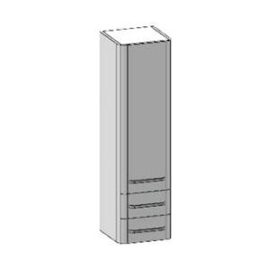 AQUAESTIL kolona CHARM 35x35x160 cm, 1 vrata, 2 ladice, desna, onix siva
