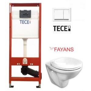 TECE base modul s tipkom + FAYANS NEO WC školjka i WC sjedalo termoplast bijelo