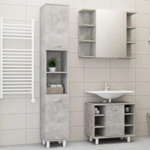 VidaXL 3-dijelni set kupaonskog namještaja od iverice siva boja betona