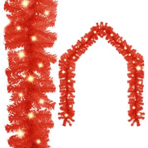 VidaXL Božićna girlanda s LED svjetlima 5 m crvena