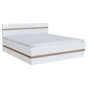 Krevet AAH13 Siva Sonoma hrast + sjajni bijeli 180 x 200 cm