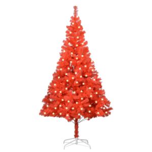 VidaXL Umjetno božićno drvce LED sa stalkom crveno 240 cm PVC