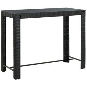 VidaXL Vrtni barski stol crni 140,5 x 60,5 x 110,5 cm od poliratana