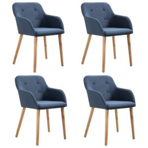 VidaXL Blagovaonske stolice tkanina i hrastovina 4 kom plave