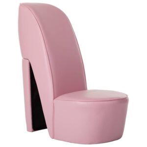 VidaXL Stolica u obliku visoke pete od umjetne kože ružičasta