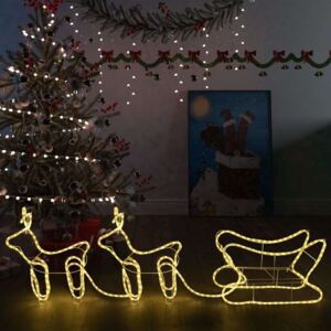 Ukrasni božićni sobovi i sanjke vanjski s 576 žarulja