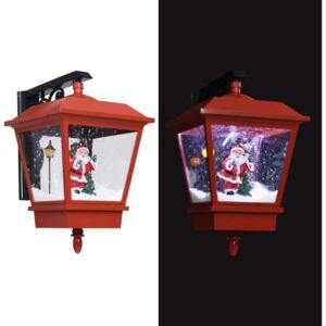 Božićna zidna svjetiljka s Djedom Mrazom LED crvena 40x27x45 cm