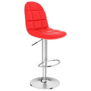 Barski stolac od umjetne kože crveni