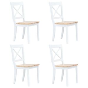 Blagovaonske stolice od drva kaučukovca 4 kom bijele