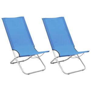 VidaXL Sklopive stolice za plažu od tkanine 2 kom plave