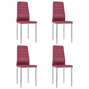 VidaXL Blagovaonske stolice od umjetne kože 4 kom crvene