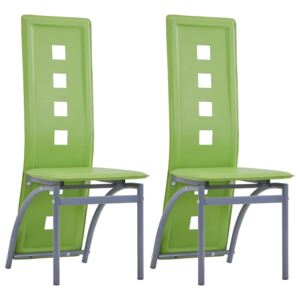 VidaXL Blagovaonske stolice od umjetne kože 2 kom zelene