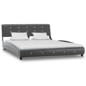 VidaXL Okvir za krevet od umjetne kože sivi 135 x 190 cm