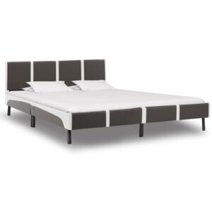 VidaXL Okvir za krevet od umjetne kože sivo-bijeli 150 x 200 cm