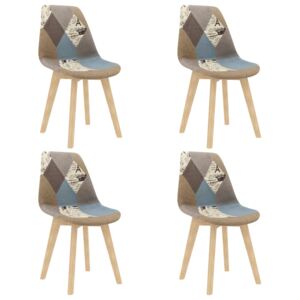 VidaXL Blagovaonske stolice od tkanine 4 kom s uzorkom patchworka sive