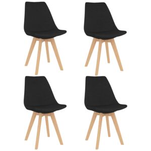 VidaXL Blagovaonske stolice od tkanine 4 kom crne