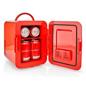 Nedis KAFR120CRD - Prijenosni mini hladnjak 50W/230V crvena