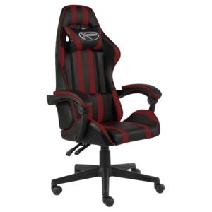 VidaXL Igraća stolica od umjetne kože crna i crvena boja vina