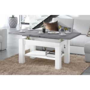 ASTORIA beton / bijela mat, stolić za kavu, sklopivi, podignuti