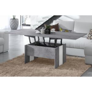 SOLO beton / bijela, stolić za kavu, moderan, proširiv, podignut