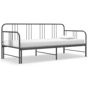 VidaXL Okvir za krevet na razvlačenje sivi metalni 90 x 200 cm
