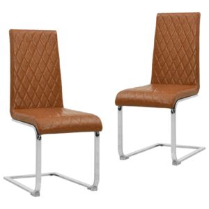 VidaXL Konzolne blagovaonske stolice sjajne smeđe 2 kom umjetna koža