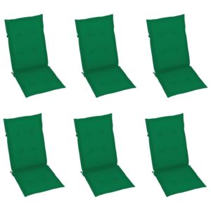 VidaXL Jastuci za vrtne stolice 6 kom zeleni 120 x 50 x 4 cm