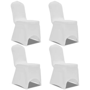 VidaXL Rastezljiva navlaka za stolice 4 kom Bijela boja