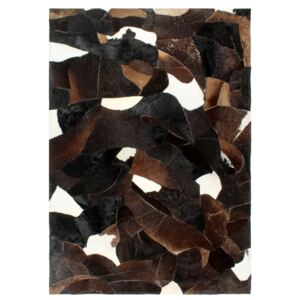VidaXL Tepih od prave dlakave kože 80 x 150 cm crni/bijeli/smeđi