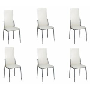 VidaXL Set 6 modernih stolica od sintetičke kože, bijela