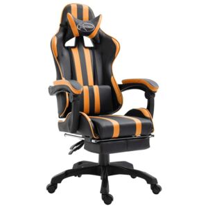 VidaXL Igraća stolica s osloncem za noge narančasta PU